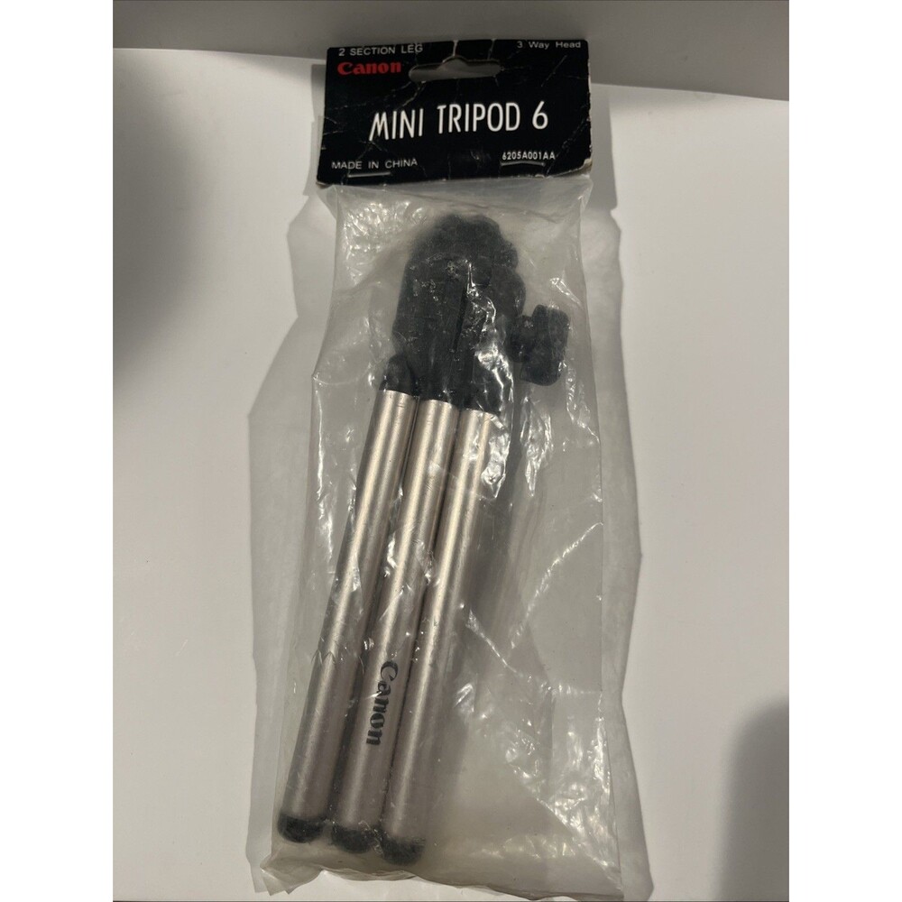 new sealed Canon Aluminum Mini Tripod 6" 2 Section Leg 3 Way Head